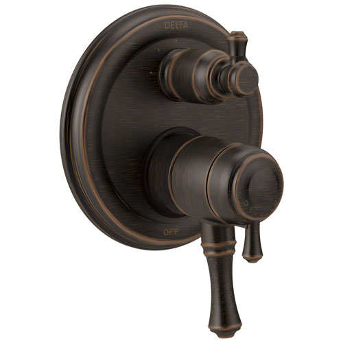 Delta Cassidy Venetian Bronze Traditional Shower Faucet Control Handle with 3-Setting Integrated Diverter Includes Trim Kit and Rough-in Valve with Stops D2166V