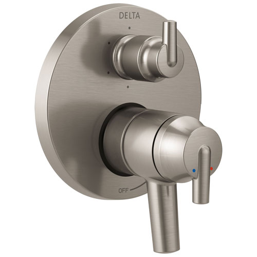 Qty (1): Delta Trinsic Collection Stainless Steel Finish Shower Faucet Control Handle with 6 Setting Integrated Diverter Trim