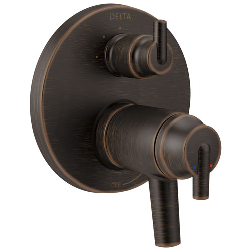 Qty (1): Delta Trinsic Collection Venetian Bronze Thermostatic Shower Faucet Control Handle with 3 Setting Integrated Diverter Trim