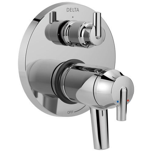 Qty (1): Delta Trinsic Collection Chrome Thermostatic TempAssure 17T Shower Faucet Control with 3 Setting Integrated Diverter Trim
