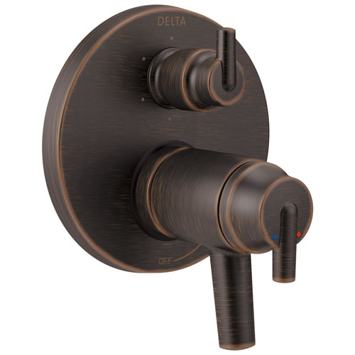 Qty (1): Delta Trinsic Collection Venetian Bronze Thermostatic Shower Faucet Control Handle with 6 Setting Integrated Diverter Trim