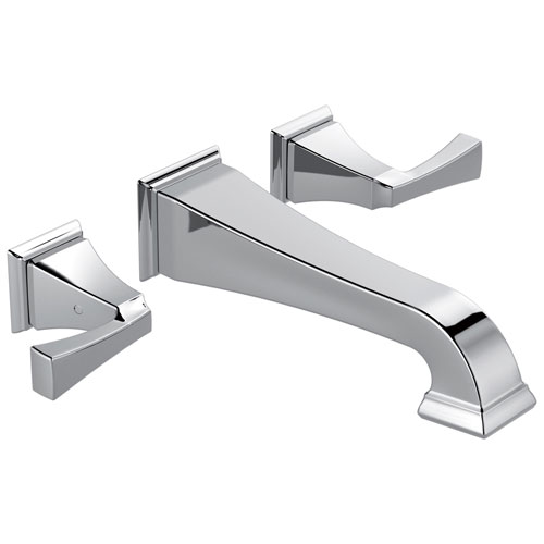 Delta Dryden Collection Chrome Finish Two Handle Wall Mounted Bathroom Sink Lavatory Faucet Trim Kit (Requires Rough-in Valve) DT3551LFWL