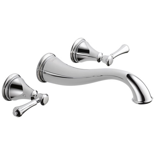 Qty (1): Delta Cassidy Collection Chrome Finish Traditional Style Two Handle Wall Mount Bathroom Sink Faucet Trim Kit