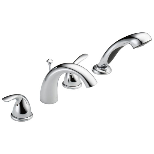 Qty (1): Delta Chrome Finish Classic Style Roman Tub Filler with Hand Spray Trim Kit