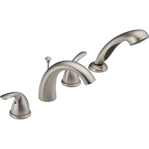 Qty (1): Delta Classic Stainless Steel Roman Tub Faucet with Hand Shower Trim