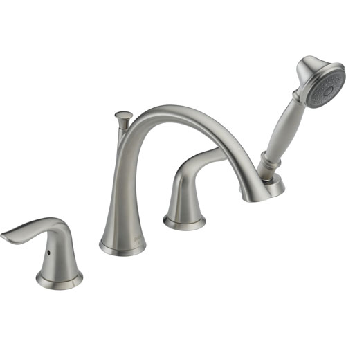 Qty (1): Delta Lahara Stainless Steel Finish Roman Tub Faucet Trim with Handshower