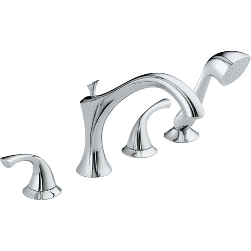 Qty (1): Delta Addison Deck Mount Chrome Roman Tub Faucet Trim with Hand Shower