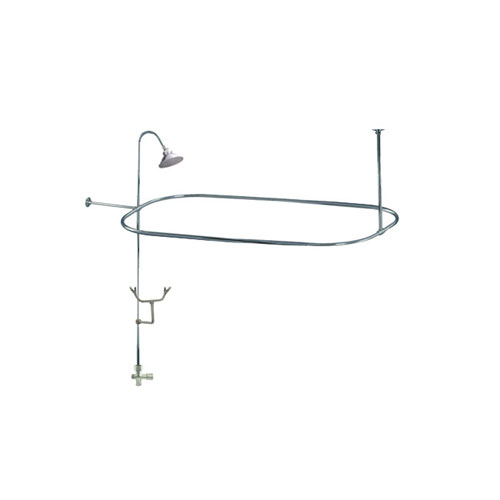 Chrome Clawfoot Tub Shower Conversion Kit with Enclosure Curtain Rod 10010C