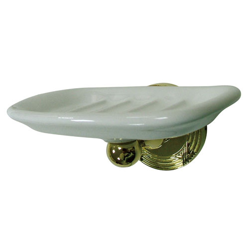 Kingston Brass Polished Brass Georgian ceramic wall mounted soap dish BA9315PB