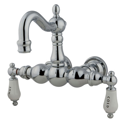 Qty (1): Kingston Brass Chrome Wall Mount Clawfoot Tub Faucet