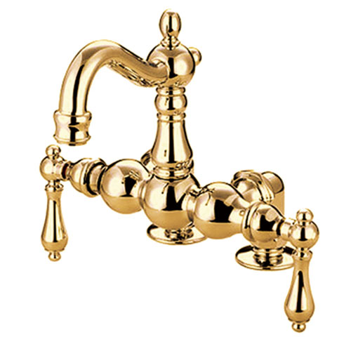 Qty (1): Kingston Brass Polished Brass Deck Mount Clawfoot Tub Faucet
