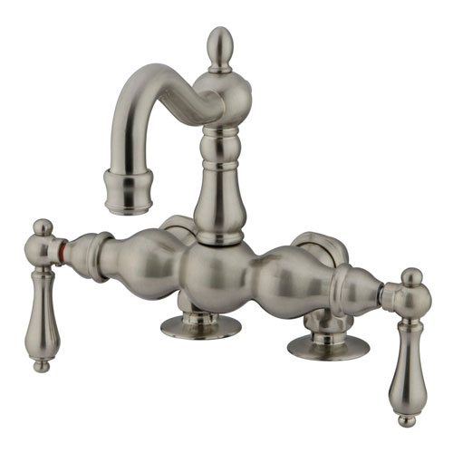 Qty (1): Kingston Brass Satin Nickel Deck Mount Clawfoot Tub Faucet