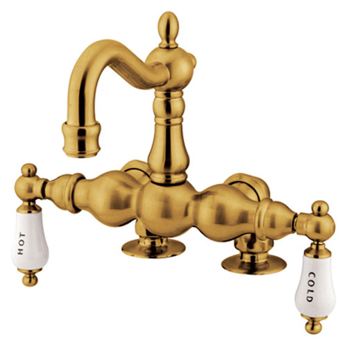 Kingston Brass Polished Brass Deck Mount Clawfoot Tub Faucet CC1095T2