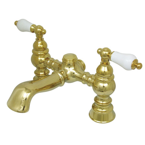 Qty (1): Kingston Brass Polished Brass Deck Mount Clawfoot Tub Faucet