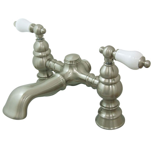 Kingston Brass Satin Nickel Deck Mount Clawfoot Tub Faucet CC1130T8