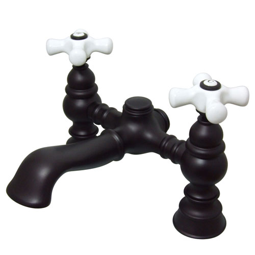 Qty (1): Kingston Brass Oil Rubbed Bronze Deck Mount Clawfoot Tub Faucet