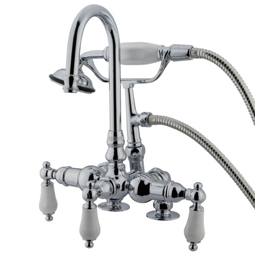 Kingston Brass Chrome Deck Mount Clawfoot Tub Faucet w hand shower CC16T1
