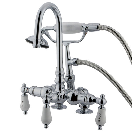 Kingston Brass Chrome Deck Mount Clawfoot Tub Faucet w hand shower CC18T1