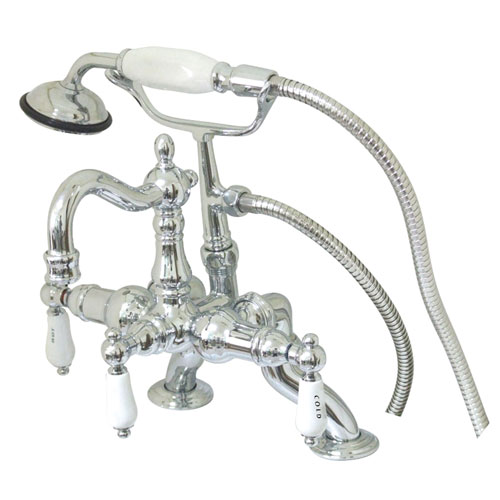 Kingston Brass Chrome Deck Mount Clawfoot Tub Faucet w hand shower CC2010T1