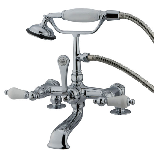 Kingston Brass Chrome Deck Mount Clawfoot Tub Faucet w hand shower CC206T1