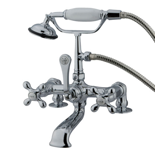 Kingston Brass Chrome Deck Mount Clawfoot Tub Faucet w hand shower CC210T1