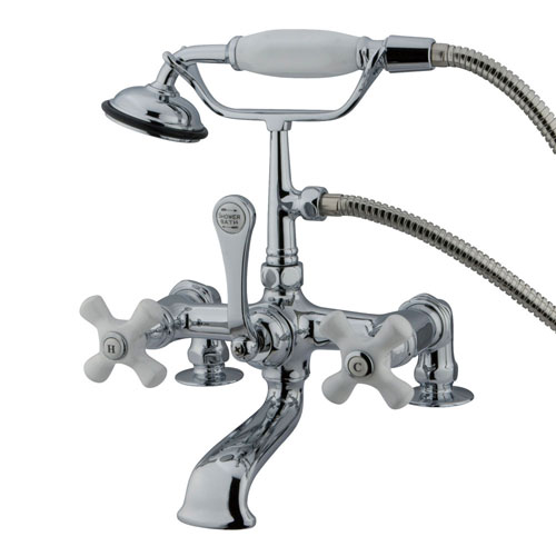 Kingston Brass Chrome Deck Mount Clawfoot Tub Faucet w hand shower CC212T1