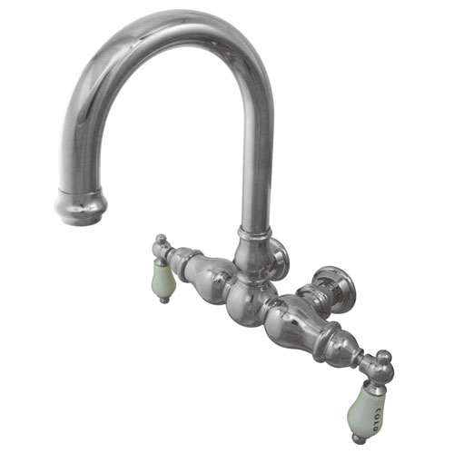 Qty (1): Kingston Brass Chrome Wall Mount Clawfoot Tub Filler Faucet