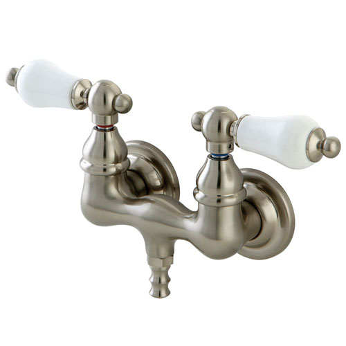 Qty (1): Kingston Brass Satin Nickel Wall Mount Clawfoot Tub Filler Faucet