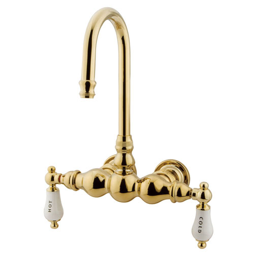 Kingston Brass Polished Brass Wall Mount Clawfoot Tub Faucet CC3T2