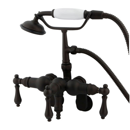 Kingston Brass CC419T5 Vintage Leg Tub Filler with Hand Shower and Wall Angle Arm, Oil Rubbed Bronze