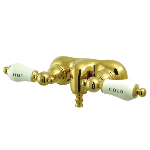 Kingston Brass Polished Brass Wall Mount Clawfoot Tub Faucet CC43T2