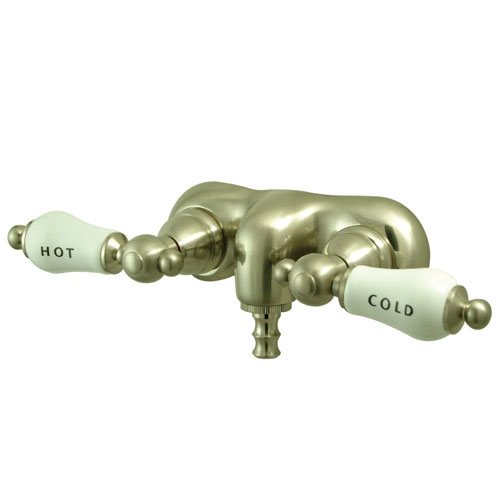 Qty (1): Kingston Brass Satin Nickel Wall Mount Clawfoot Tub Faucet