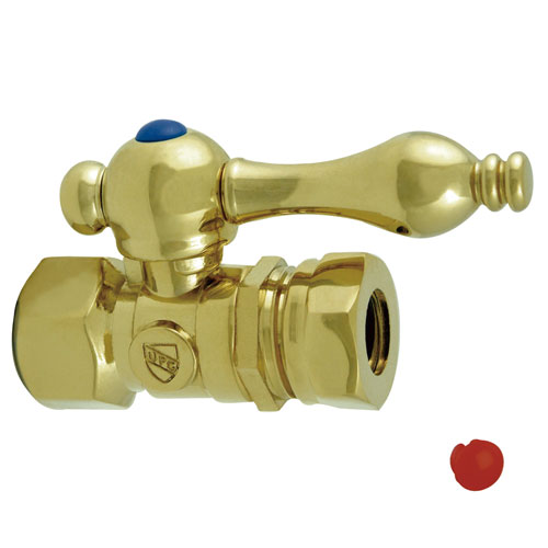 Kingston Polished Brass Lever Handle Clawfoot Tub Straight Supply Stop CC44152