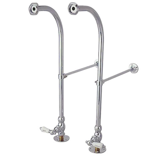 Qty (1): Kingston Brass Chrome Freestanding Bath tub Supply Lines with Stops
