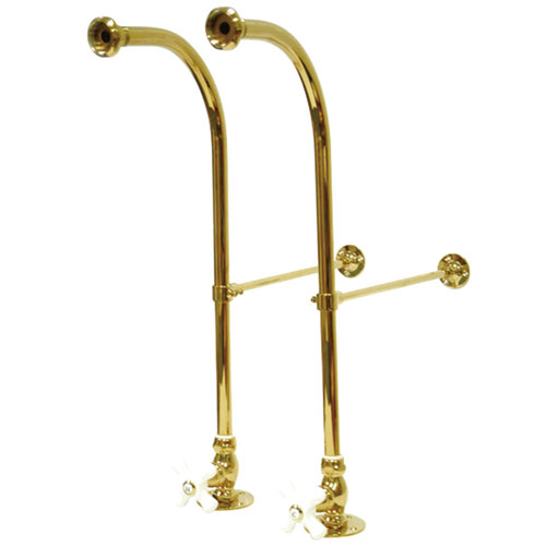 Kingston Polished Brass Freestanding Bath tub Supply Lines with Stops CC452CX