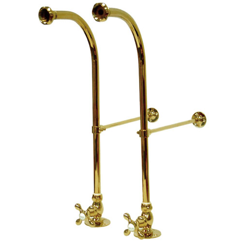 Kingston Polished Brass Freestanding Clawfoot Faucet Bath Supply lines CC452MX