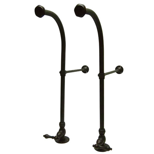Qty (1): Kingston Oil Rubbed Bronze Freestanding Bath Supply Lines with stops