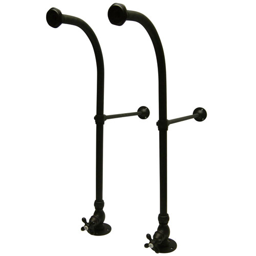 Qty (1): Kingston Oil Rubbed Bronze Freestanding Bath Supply lines with stops