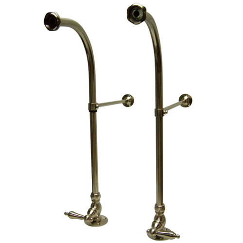 Qty (1): Kingston Satin Nickel Freestanding Clawfoot Faucet Supply Lines w stops
