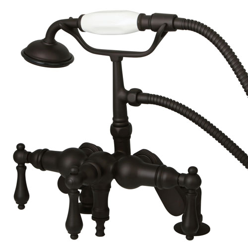 Kingston Oil Rubbed Bronze Deck Mount Clawfoot Tub Faucet w Hand Shower CC619T5