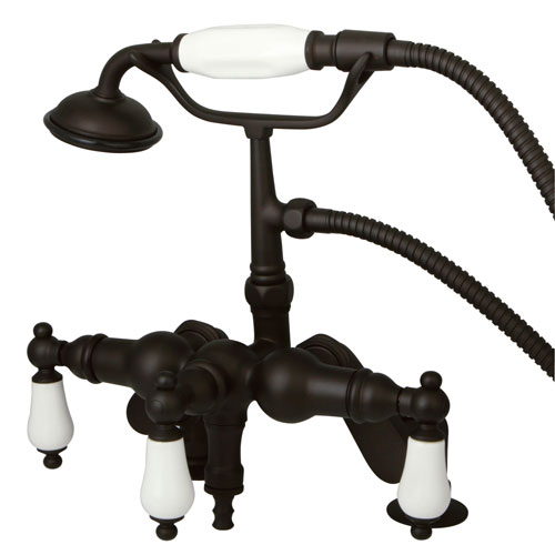 Kingston Oil Rubbed Bronze Deck Mount Clawfoot Tub Faucet w Hand Shower CC621T5