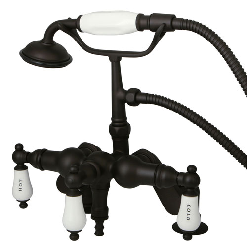 Kingston Oil Rubbed Bronze Deck Mount Clawfoot Tub Faucet w Hand Shower CC623T5