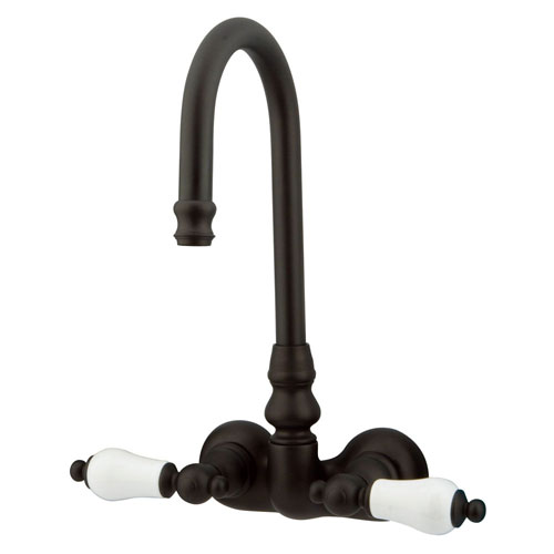 Qty (1): Kingston Brass Oil Rubbed Bronze Wall Mount Clawfoot Tub Filler Faucet