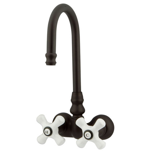 Qty (1): Kingston Brass Oil Rubbed Bronze Wall Mount Clawfoot Tub Filler Faucet