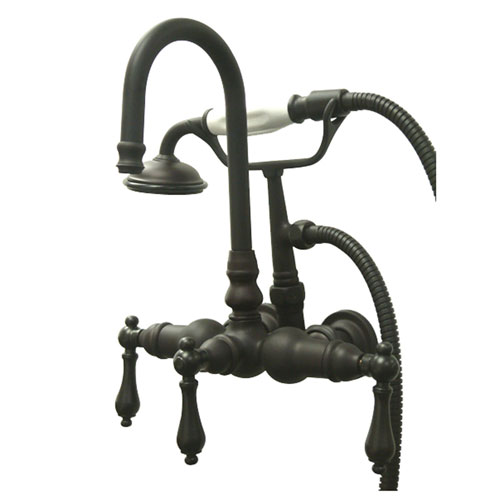 Qty (1): Kingston Oil Rubbed Bronze Wall Mount Clawfoot Tub Faucet with Hand Shower
