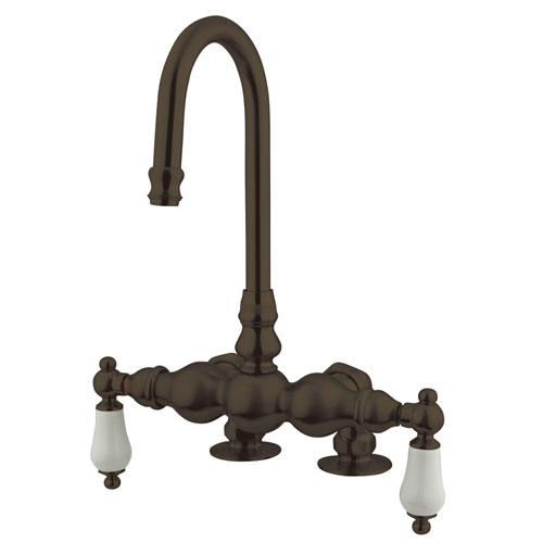 Qty (1): Kingston Brass Oil Rubbed Bronze Deck Mount Clawfoot Tub Filler Faucet