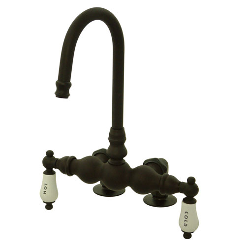 Qty (1): Kingston Brass Oil Rubbed Bronze Deck Mount Clawfoot Tub Filler Faucet