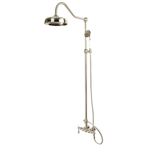 Kingston Brass Satin Nickel Clawfoot Tub Faucet Shower Combination CCK6178