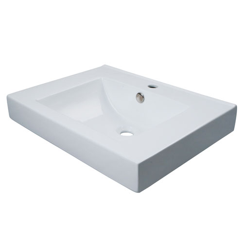 Kingston White China Vessel Bathroom Sink w/Overflow Hole & Faucet Hole EV9620