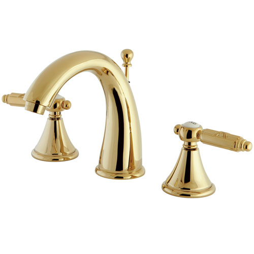 Kingston Brass Polished Brass 2 Handle Widespread Bathroom Faucet FS7982GL